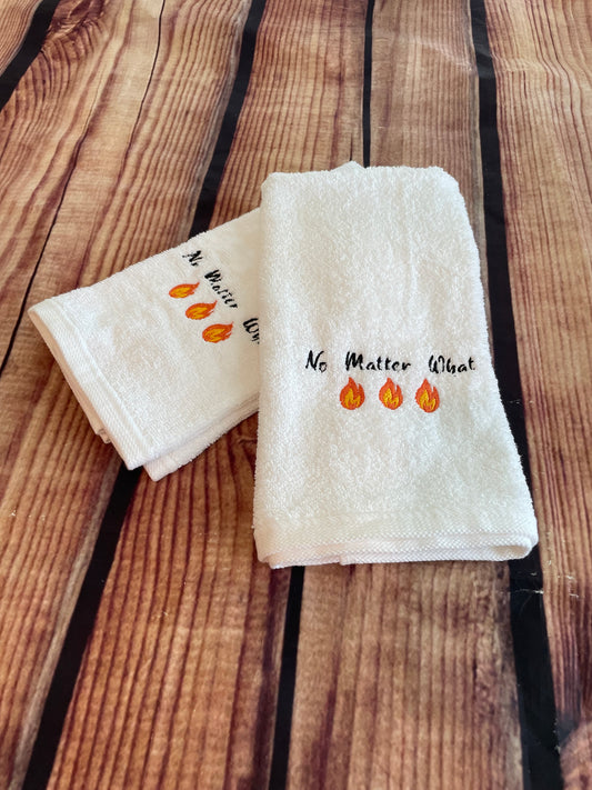 Custom Embroidered No Matter What Customized Kitchen and Bathroom Hand Towel