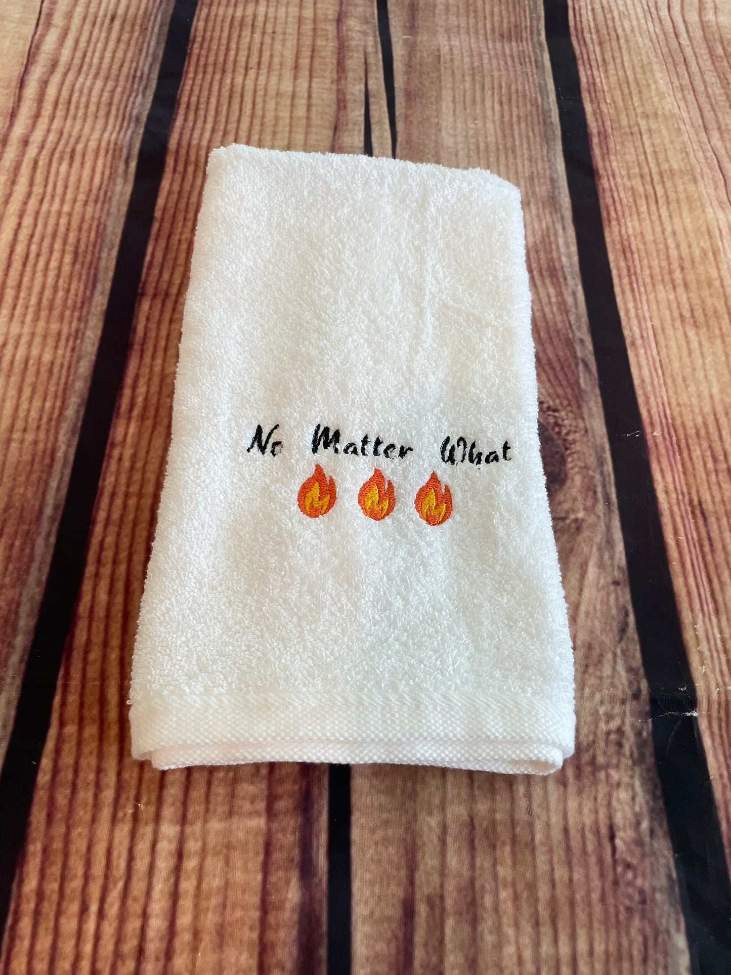 Custom Embroidered No Matter What Customized Kitchen and Bathroom Hand Towel