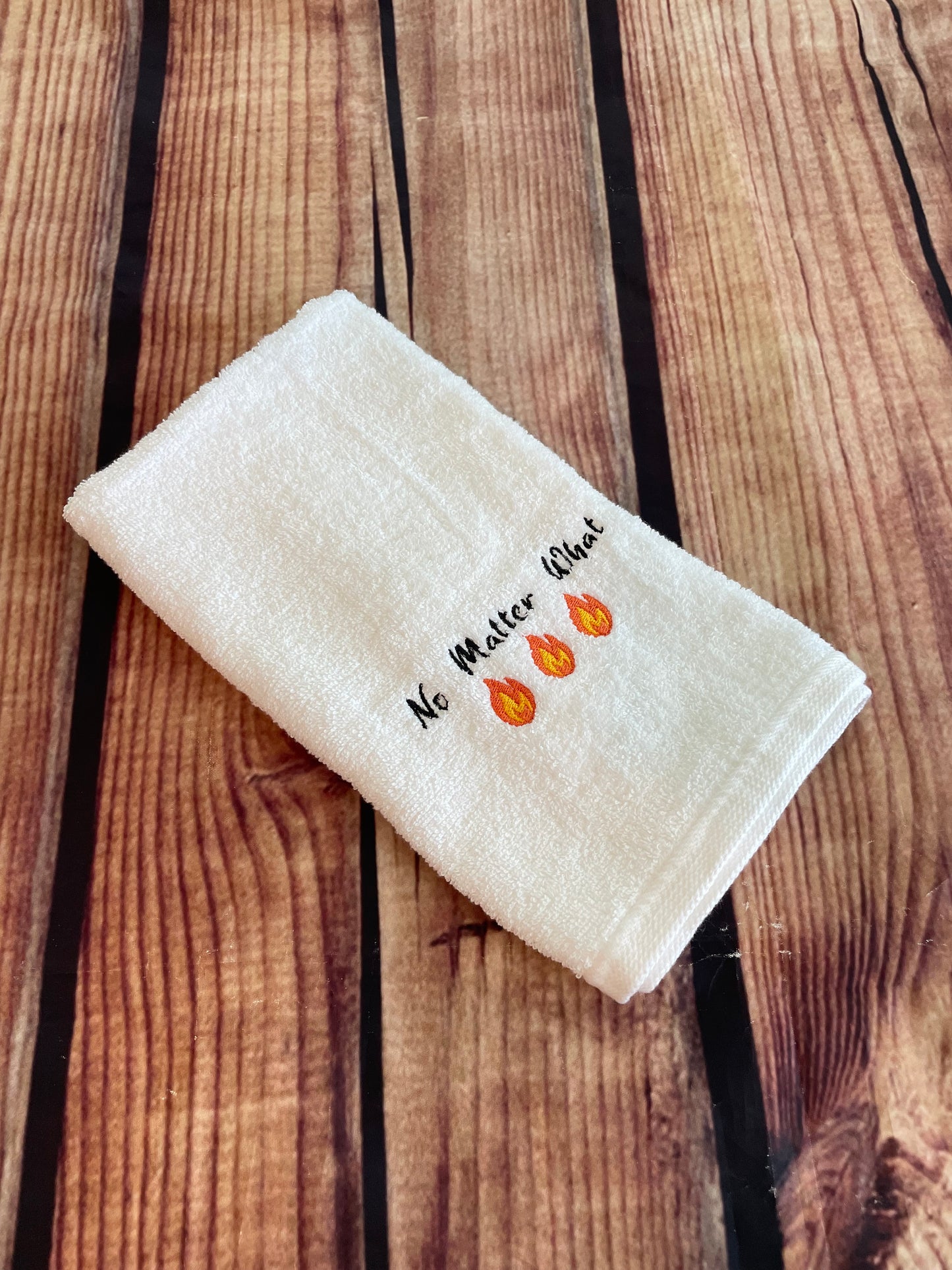 Custom Embroidered No Matter What Customized Kitchen and Bathroom Hand Towel