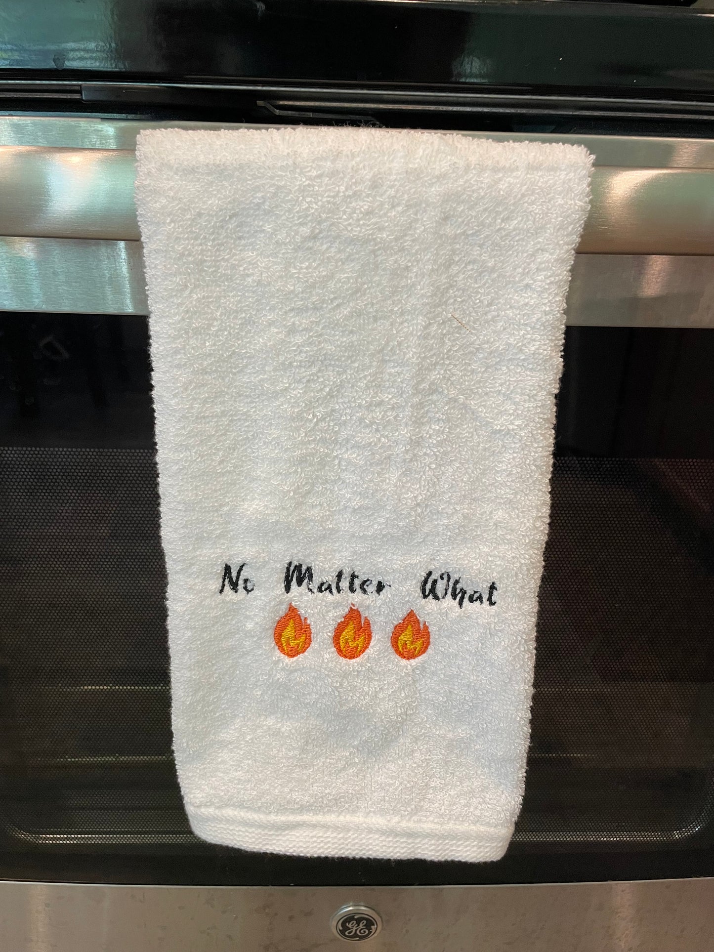 Custom Embroidered No Matter What Customized Kitchen and Bathroom Hand Towel