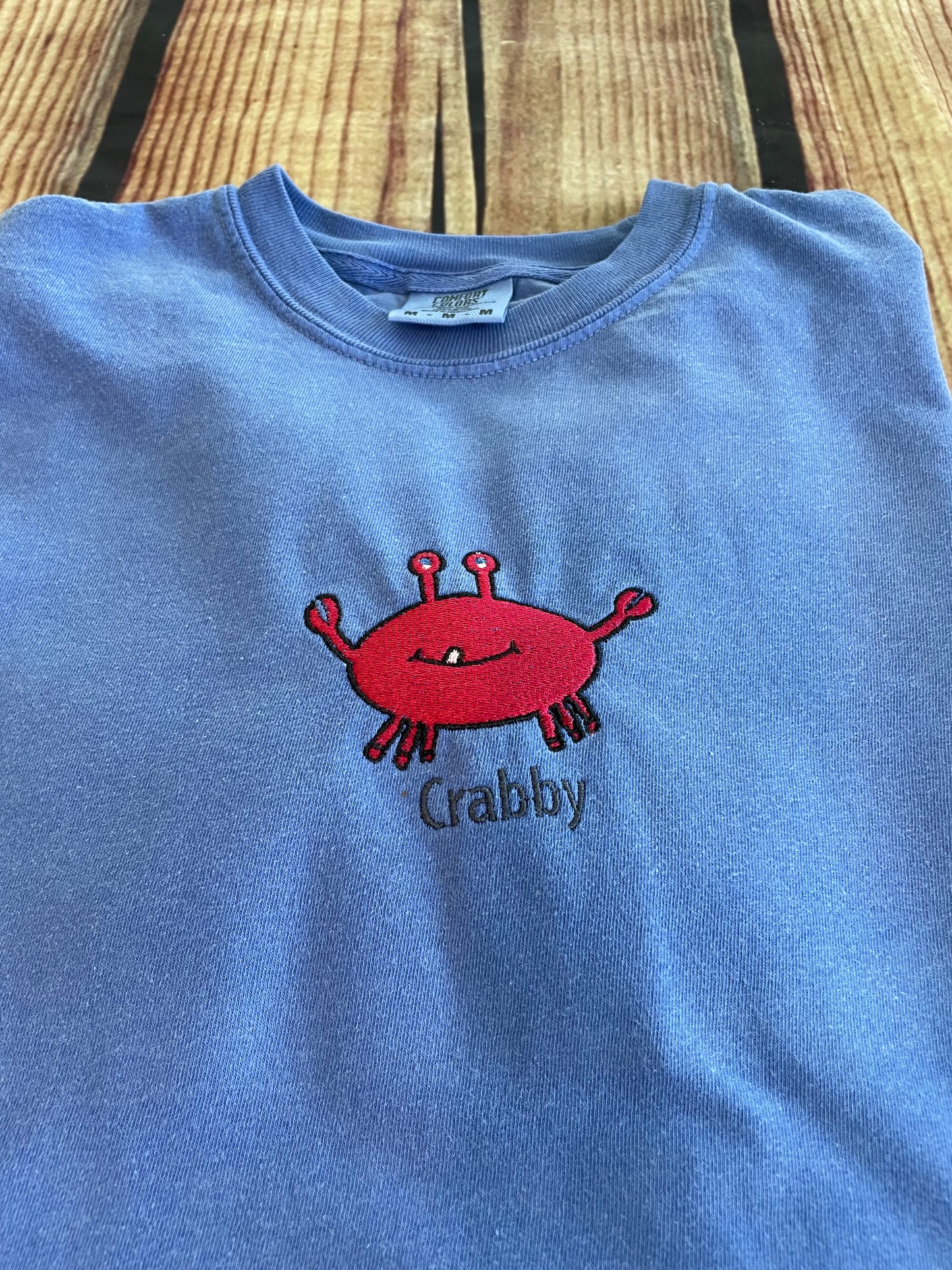 Custom Embroidered Crabby Crab Tshirt | Every Day Gift | Summer Apparel | Beach Crab Shirt | Crab Tshirt | Personalized Birthday Gift