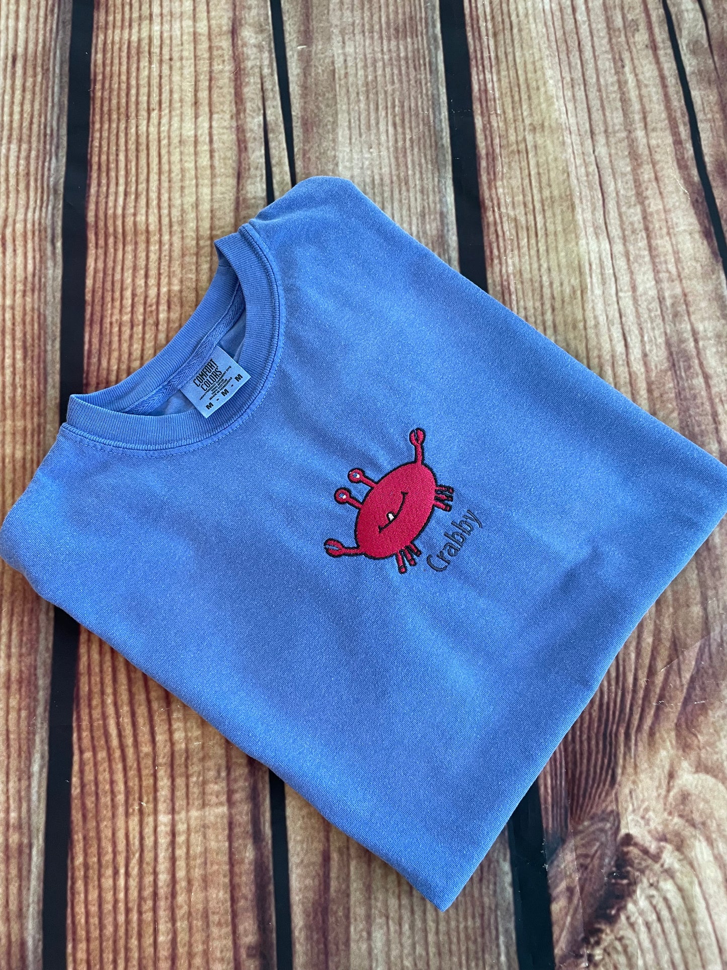 Custom Embroidered Crabby Crab Tshirt | Every Day Gift | Summer Apparel | Beach Crab Shirt | Crab Tshirt | Personalized Birthday Gift