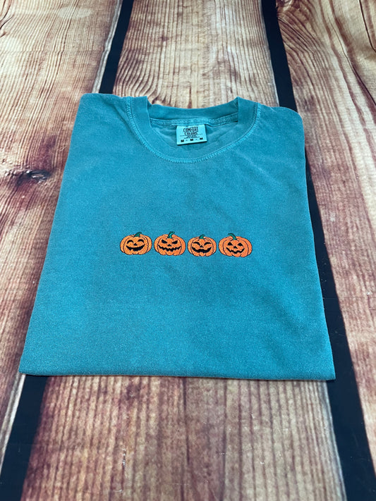 Custom Embroidered Jack O Lanterns Halloween Tshirt | Seasonal TShirt | Halloween Gift | Everyday Tshirt Gift