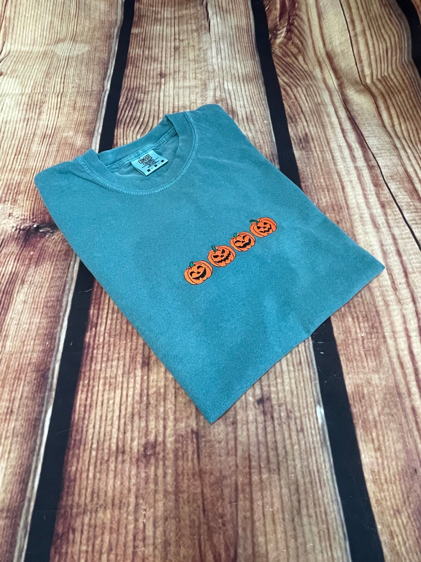 Custom Embroidered Jack O Lanterns Halloween Tshirt | Seasonal TShirt | Halloween Gift | Everyday Tshirt Gift