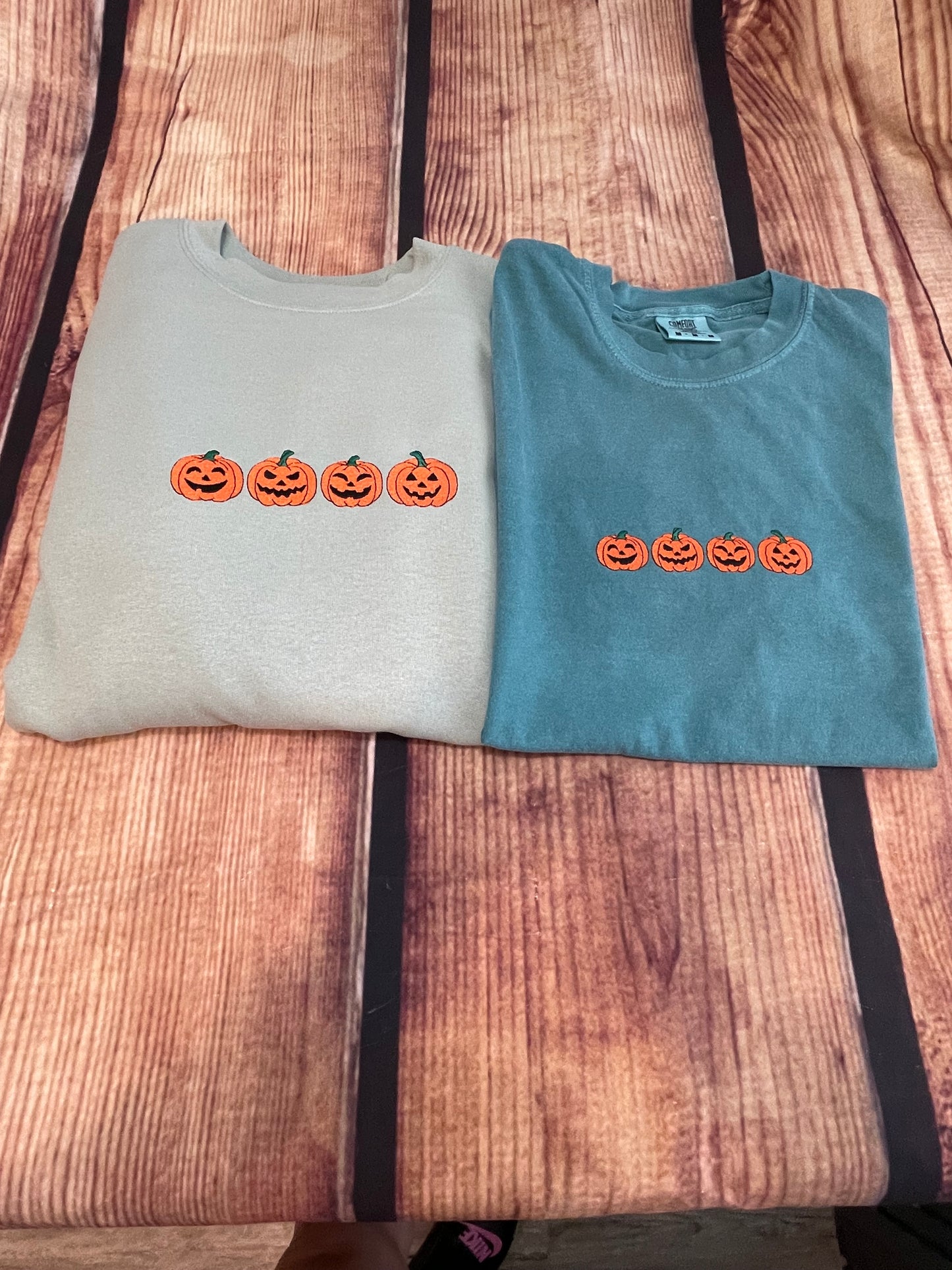 Custom Embroidered Jack O Lanterns Halloween Tshirt | Seasonal TShirt | Halloween Gift | Everyday Tshirt Gift