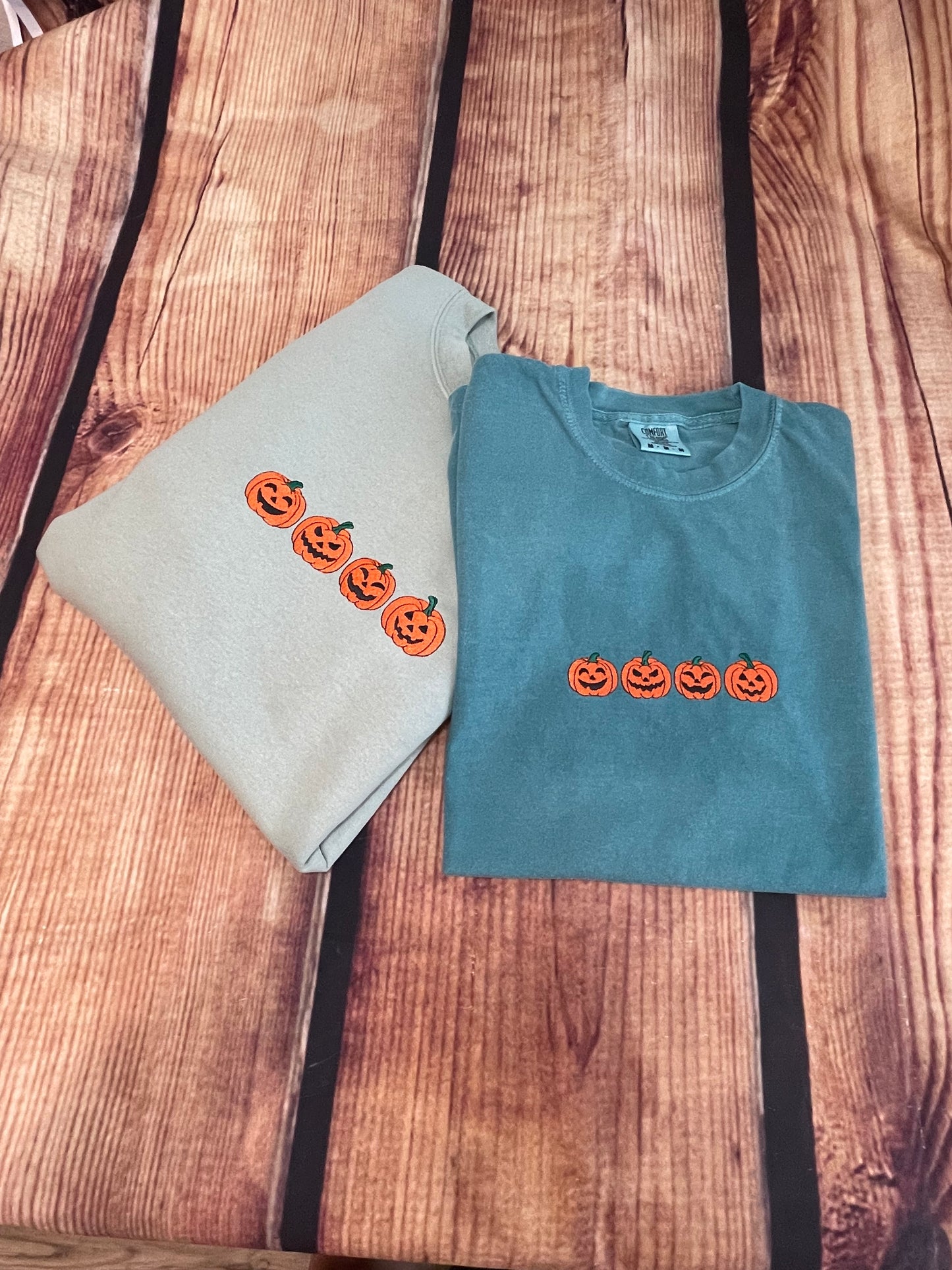 Custom Embroidered Jack O Lanterns Halloween Tshirt | Seasonal TShirt | Halloween Gift | Everyday Tshirt Gift