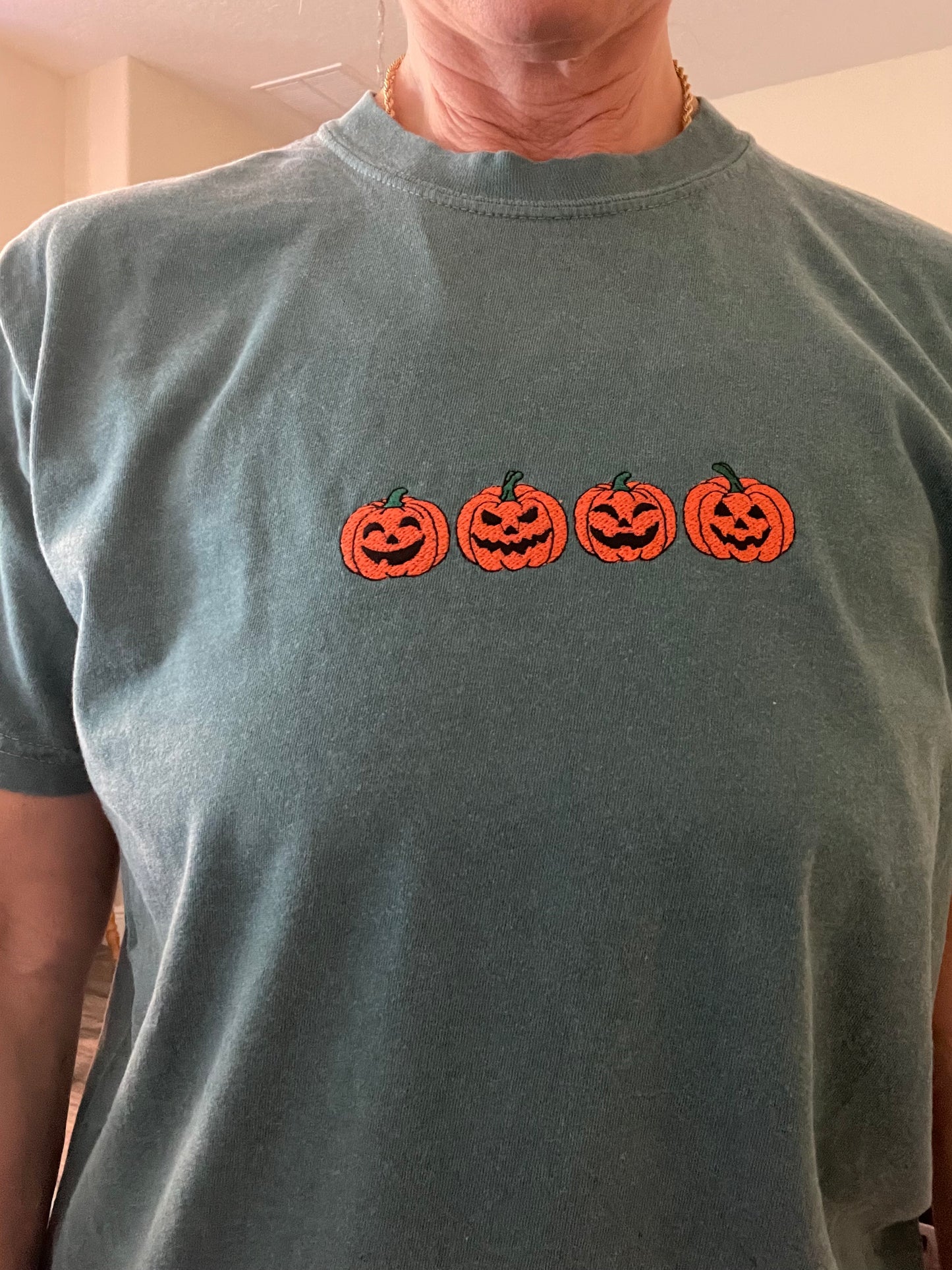 Custom Embroidered Jack O Lanterns Halloween Tshirt | Seasonal TShirt | Halloween Gift | Everyday Tshirt Gift