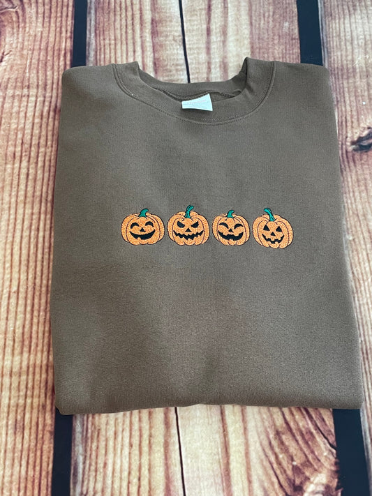 Custom Embroidered Halloween Jack O Lanterns Holiday Unisex Sweatshirt| Holiday Gift | Sweatshirt | Halloween Sweatshirt | Everyday Gift