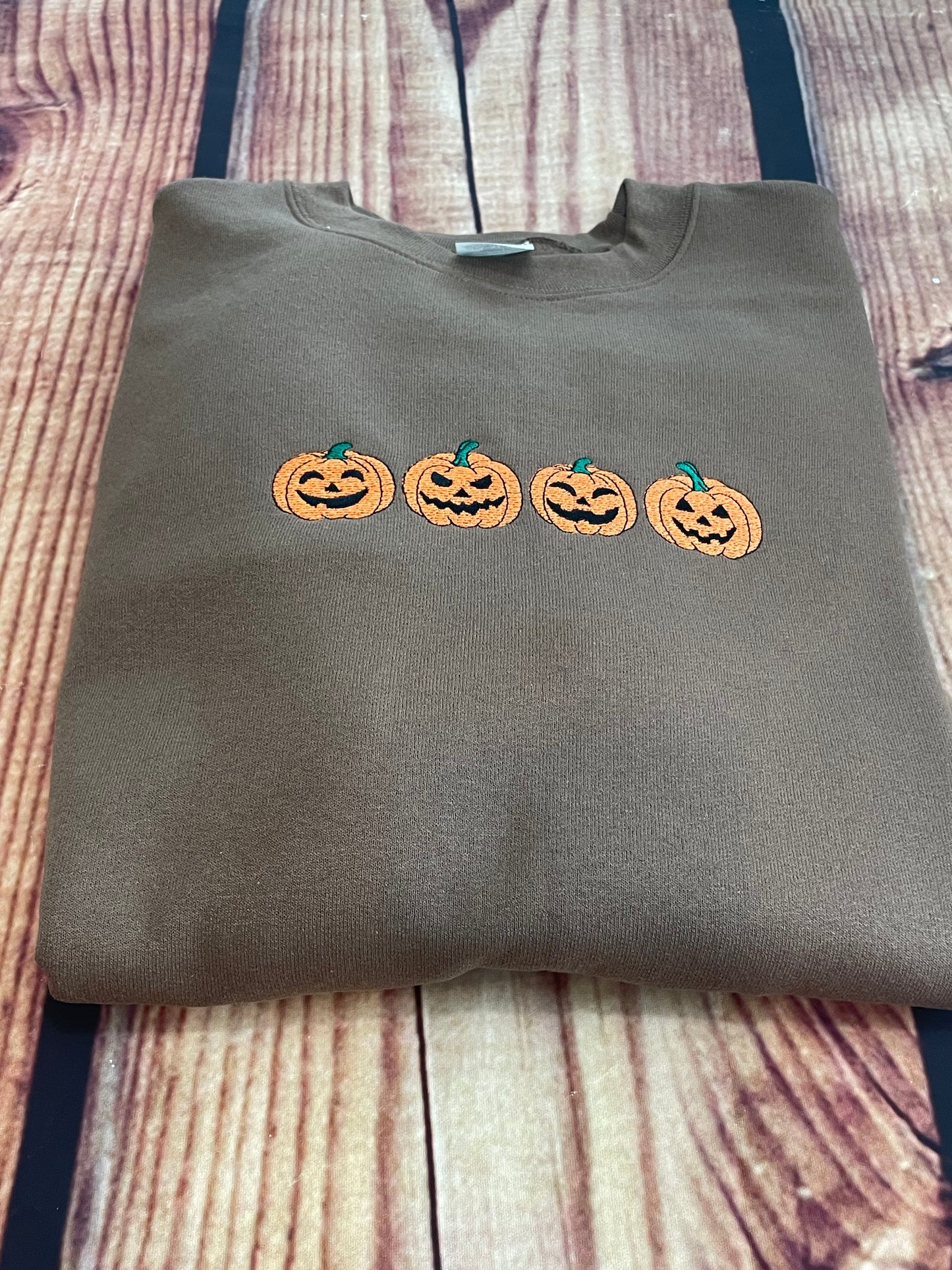 Custom Embroidered Halloween Jack O Lanterns Holiday Unisex Sweatshirt| Holiday Gift | Sweatshirt | Halloween Sweatshirt | Everyday Gift