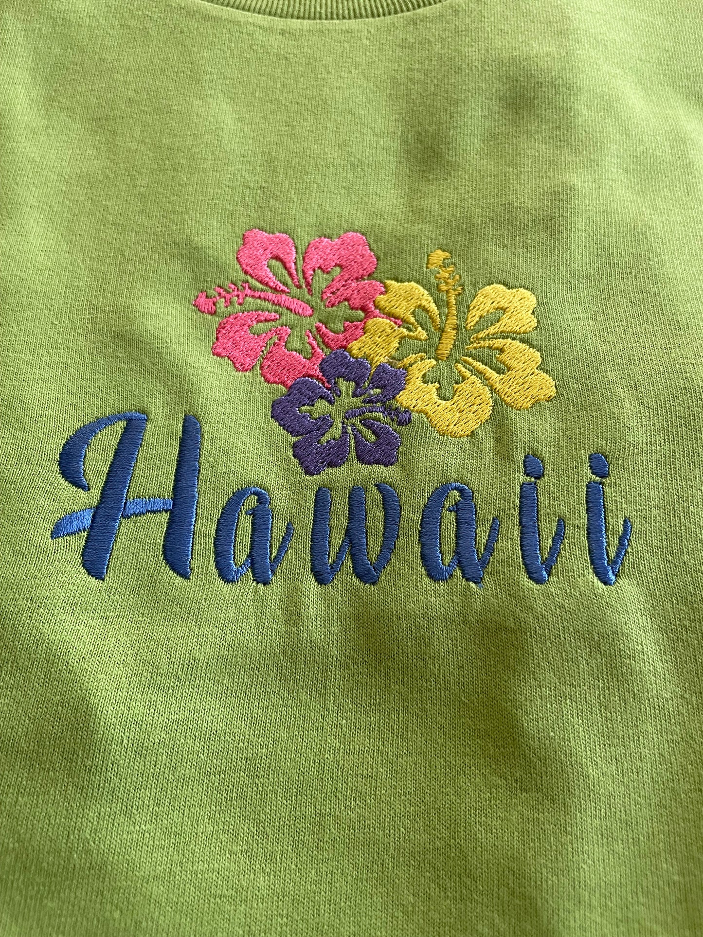 Womens Embroidered Hawaii Flowers Inspired Tshirt