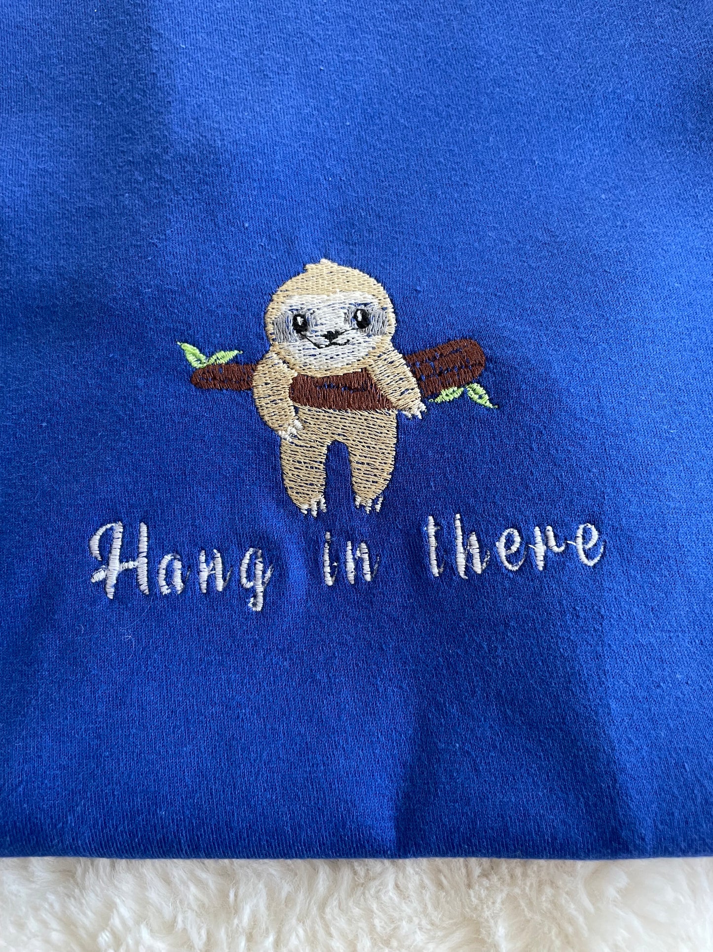 Womens Embroidered Hang In There Encouragement Tshirt