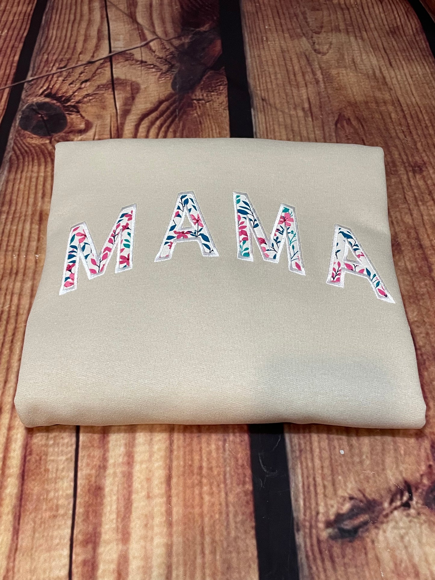 Custom Embroidered Mama Floral Applique Sweatshirt | Everyday Mama Sweatshirt| Christmas Gift Mama Sweatshirt|