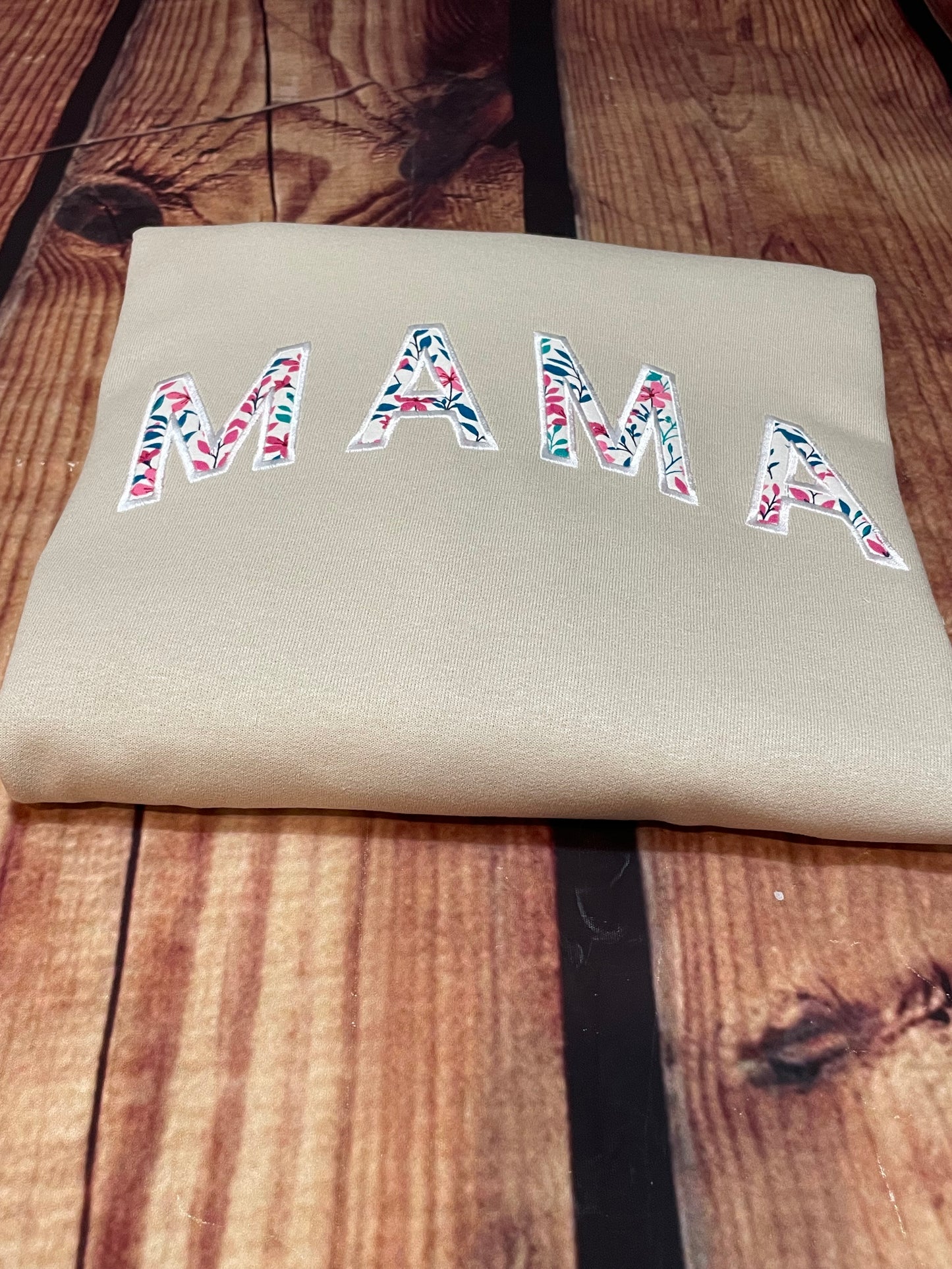 Custom Embroidered Mama Floral Applique Sweatshirt | Everyday Mama Sweatshirt| Christmas Gift Mama Sweatshirt|