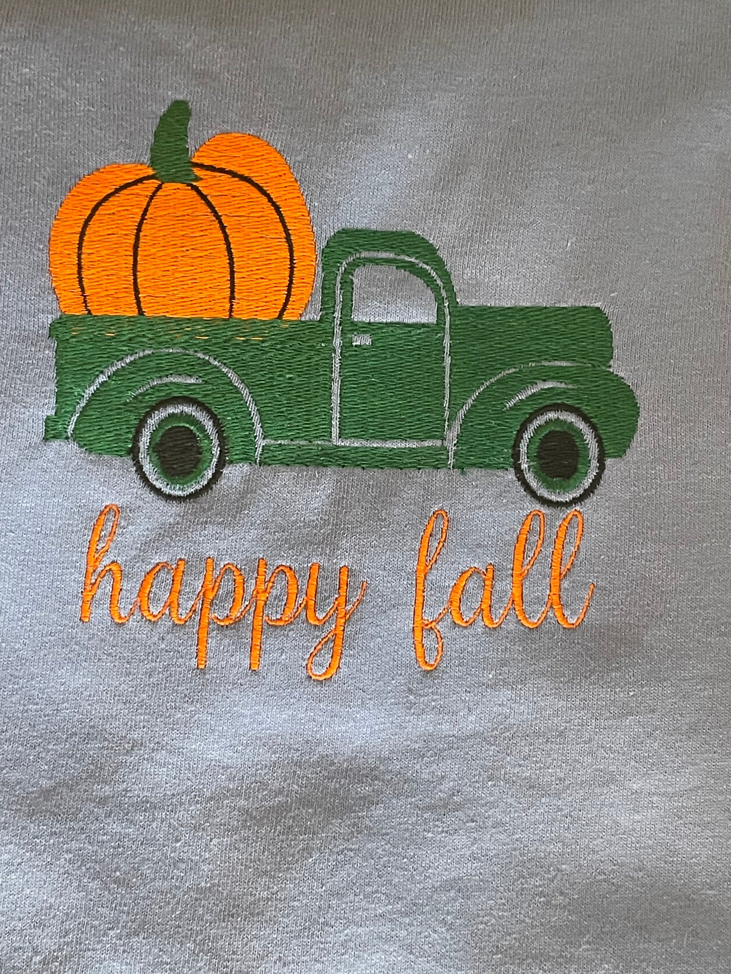 Womens Embroidered Happy Fall Season Tshirt