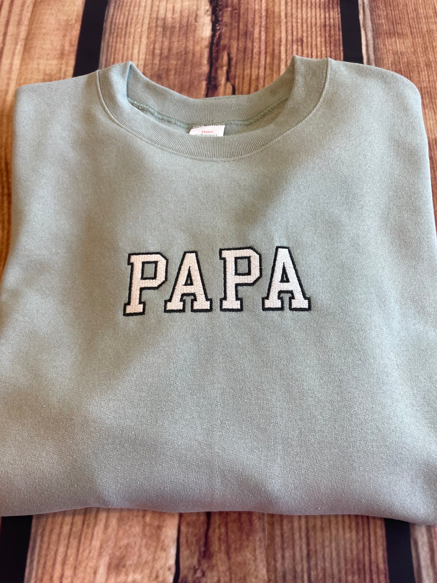 Custom Embroidered Varsity Letter Papa Sweatshirt Hoodie | Embroidered Papa Sweatshirt |Everyday Gift