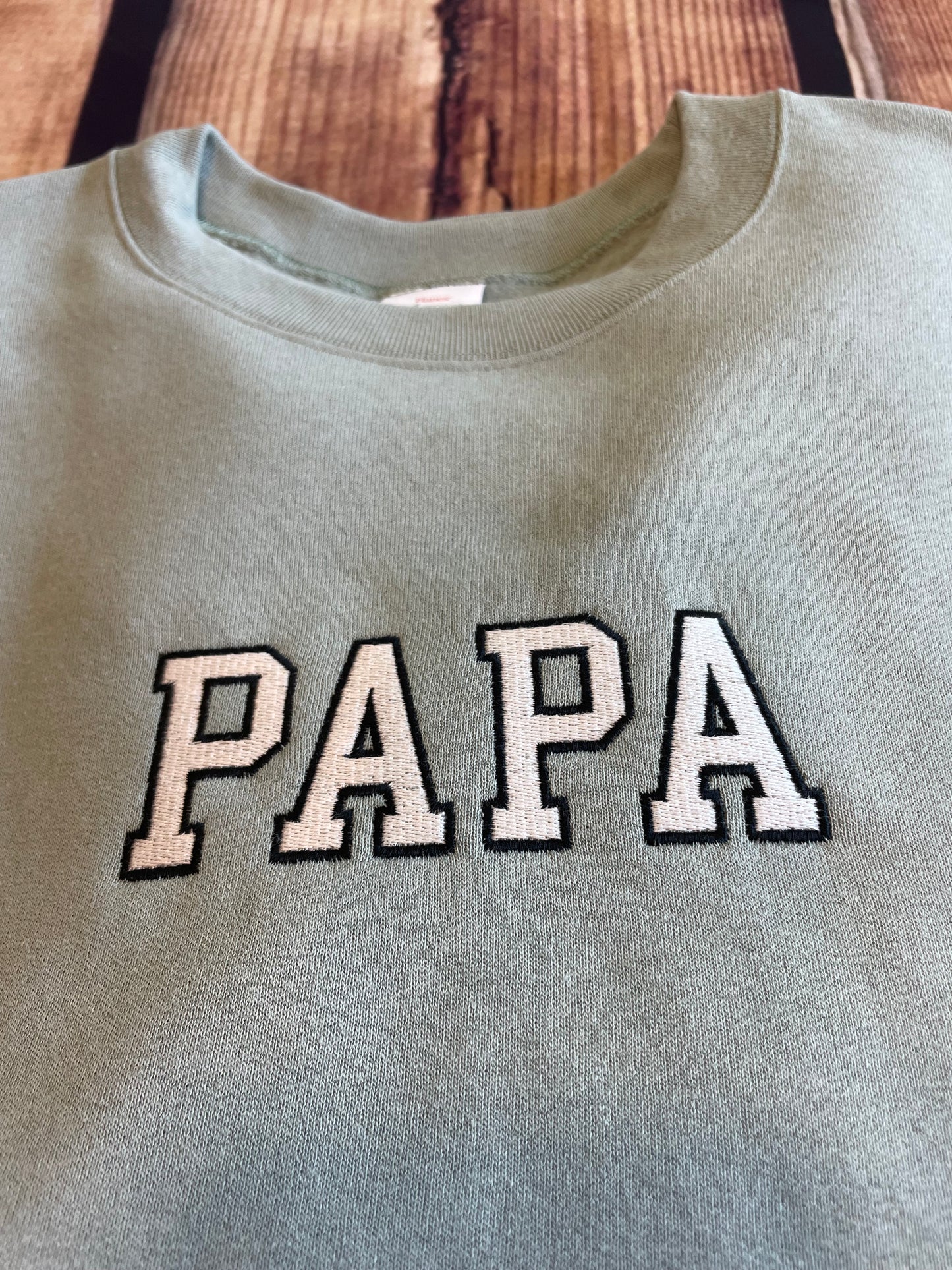 Custom Embroidered Varsity Letter Papa Sweatshirt Hoodie | Embroidered Papa Sweatshirt |Everyday Gift