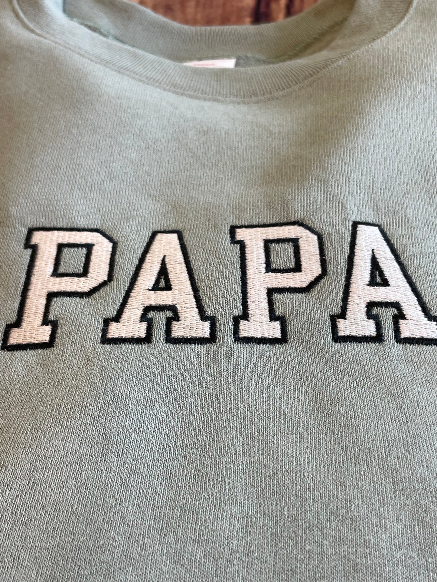 Custom Embroidered Varsity Letter Papa Sweatshirt Hoodie | Embroidered Papa Sweatshirt |Everyday Gift