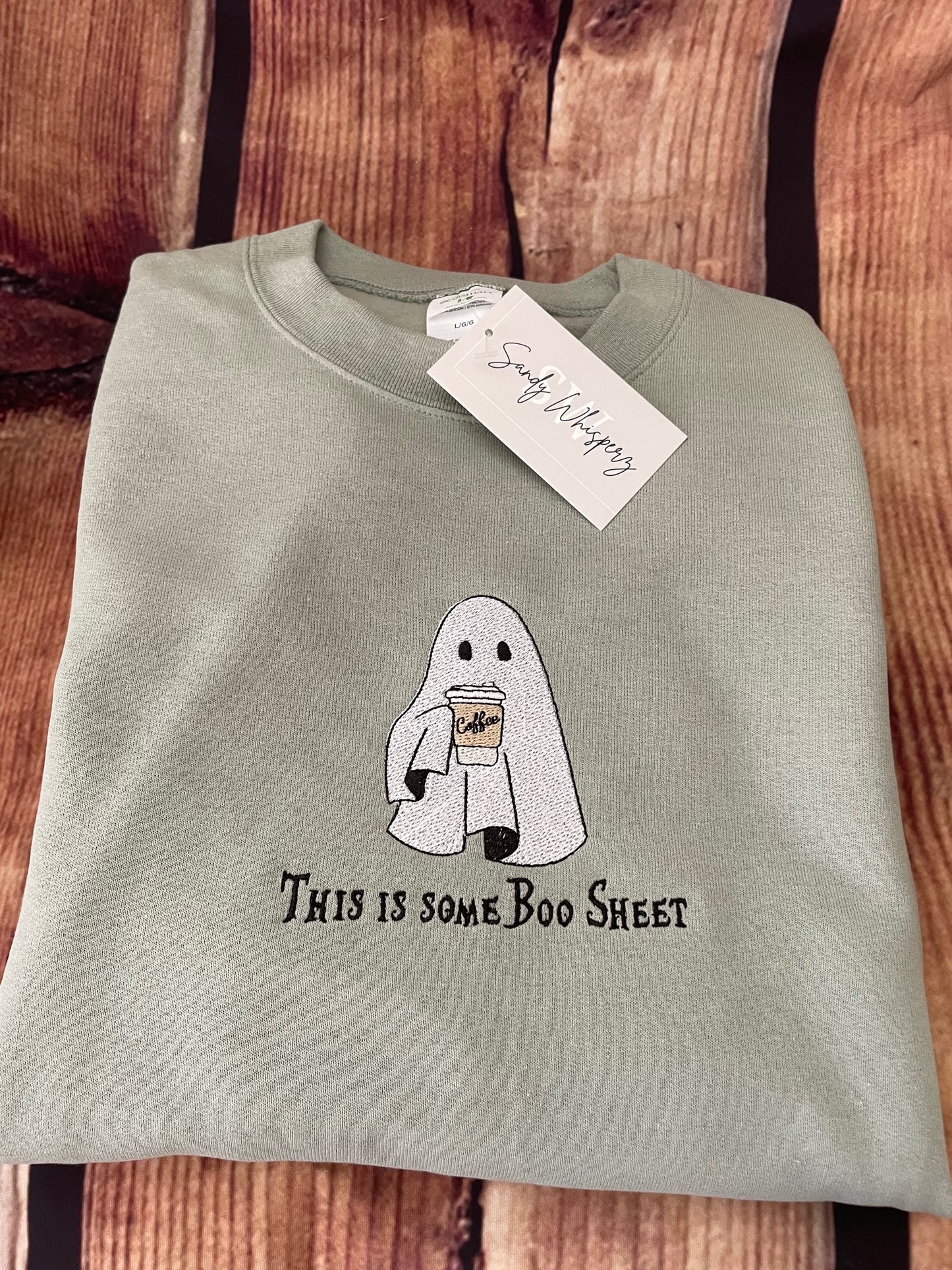 Custom Embroidered This is some Boo Sheet Ghost Halloween Fall Adult Humor Sweatshirt