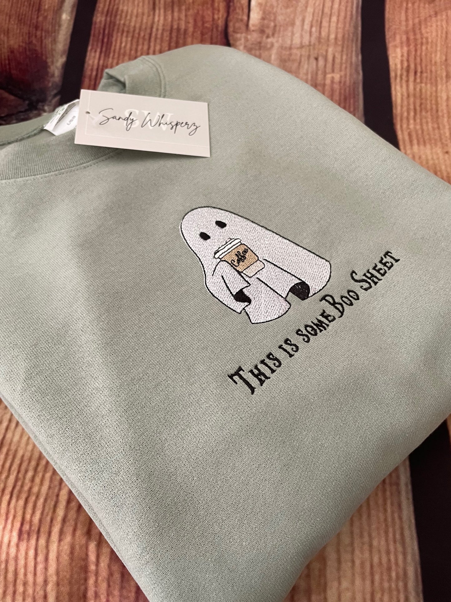 Custom Embroidered This is some Boo Sheet Ghost Halloween Fall Adult Humor Sweatshirt