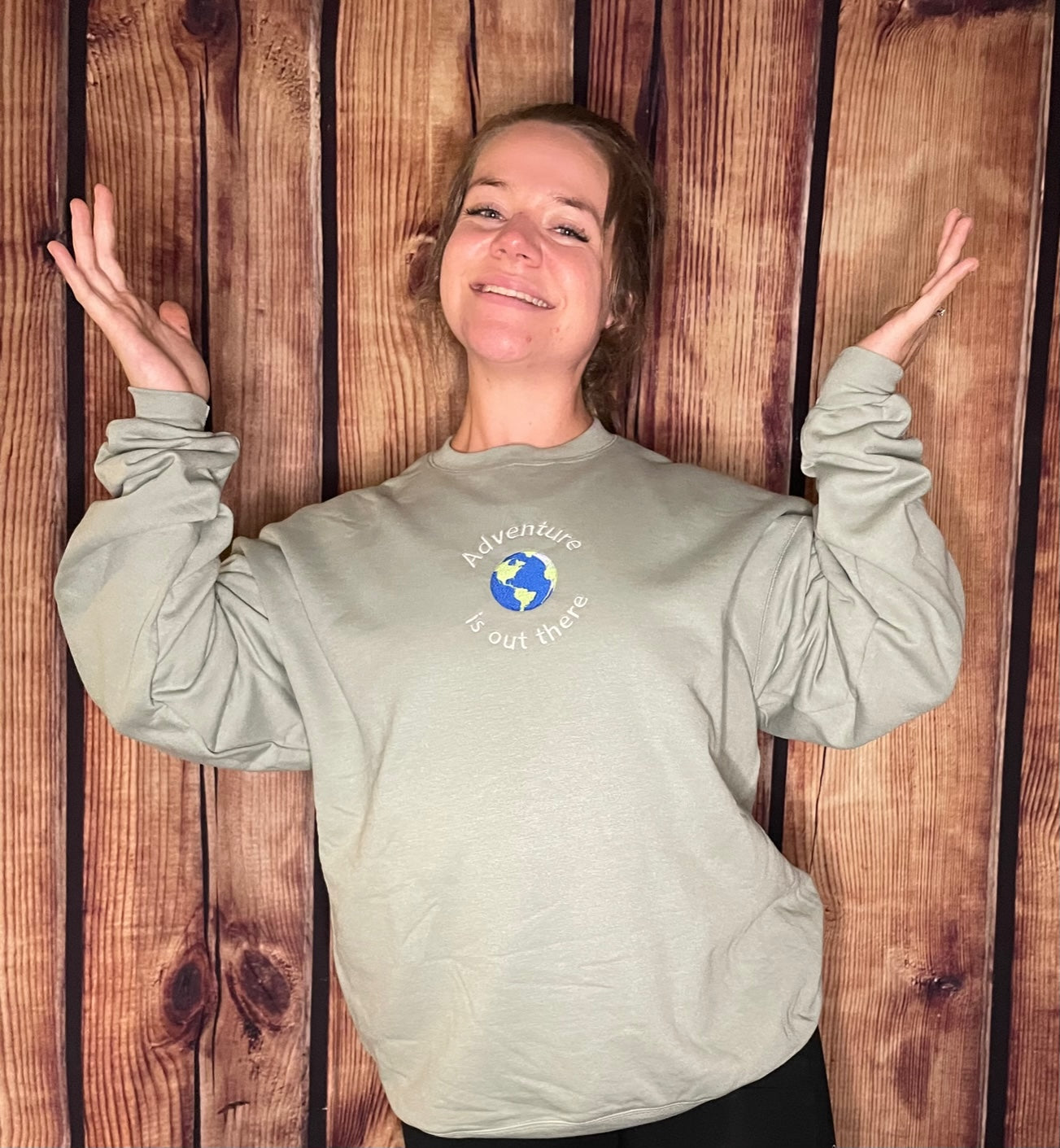 Custom Embroidered Adventure is out there Inspirational Sweatshirt